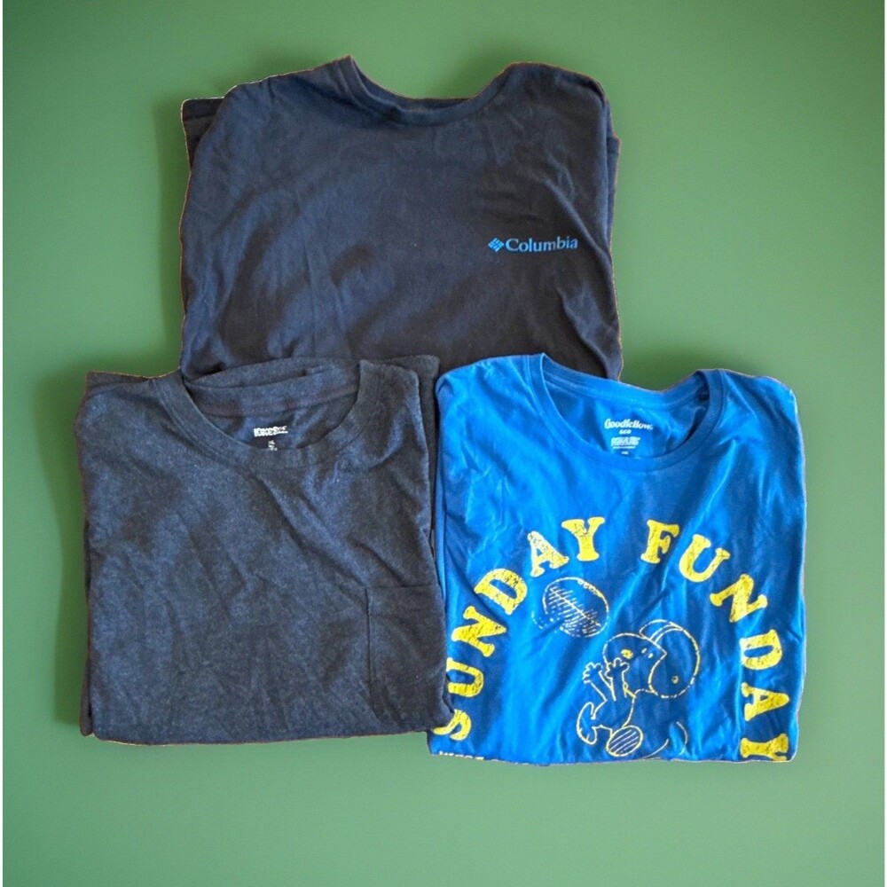 BUG & TALL BUNDLE 3 Shirts Graphic Tees Size XXL King Size, Peanuts, Columbia